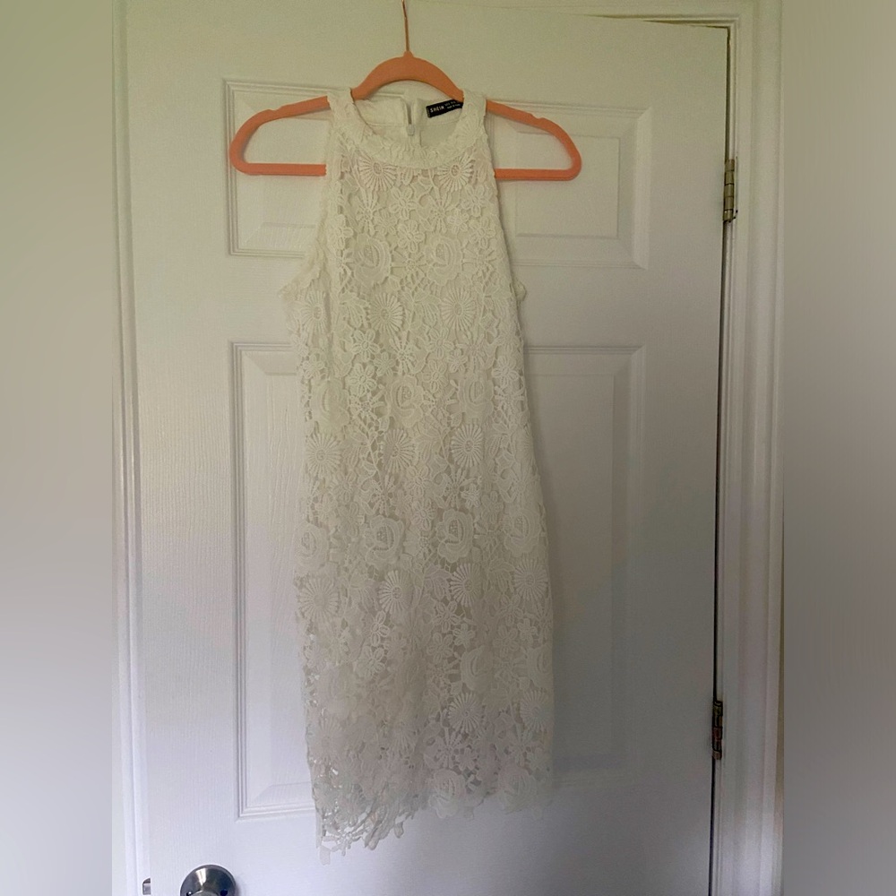 Shein White Floral Dress